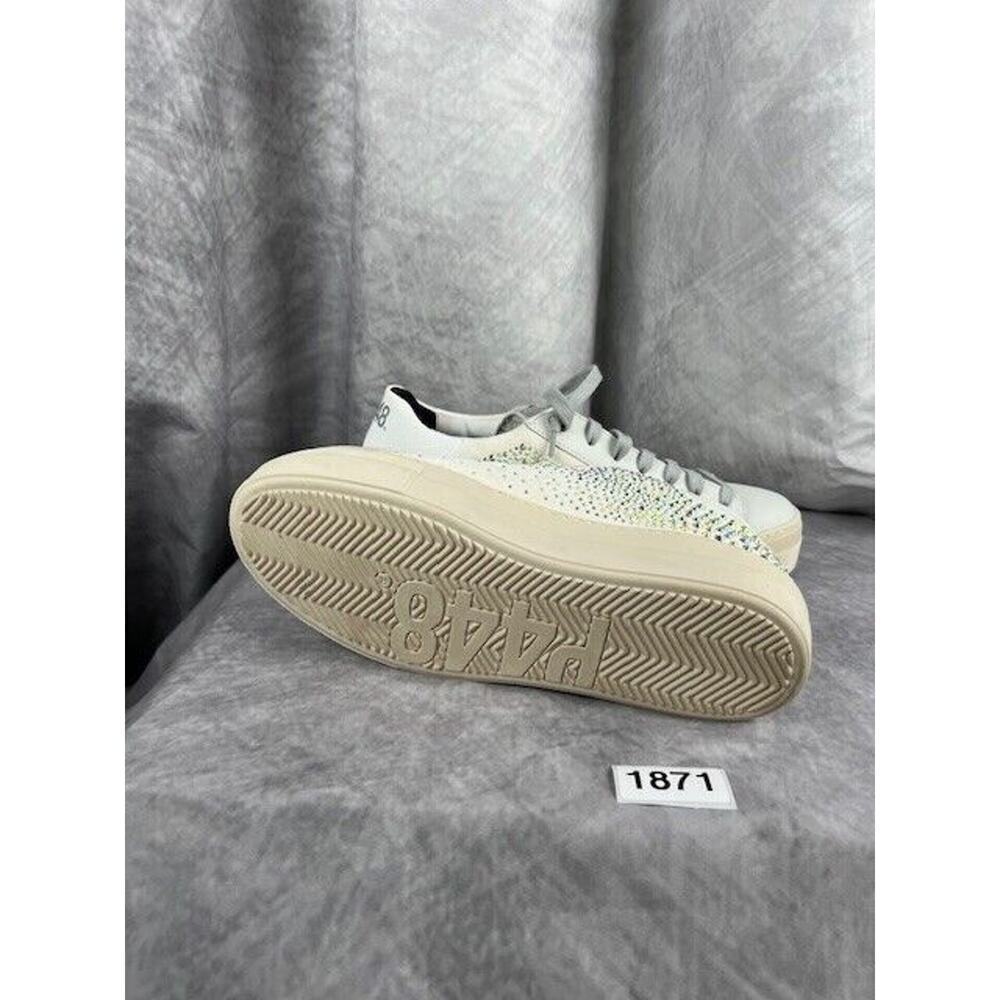 SOLD P448 "Thea" Sneaker in Galu w/Rhinestones (Cream/Gray) Sz US - 8.5, Eu - 39 - Picture 9 of 10
